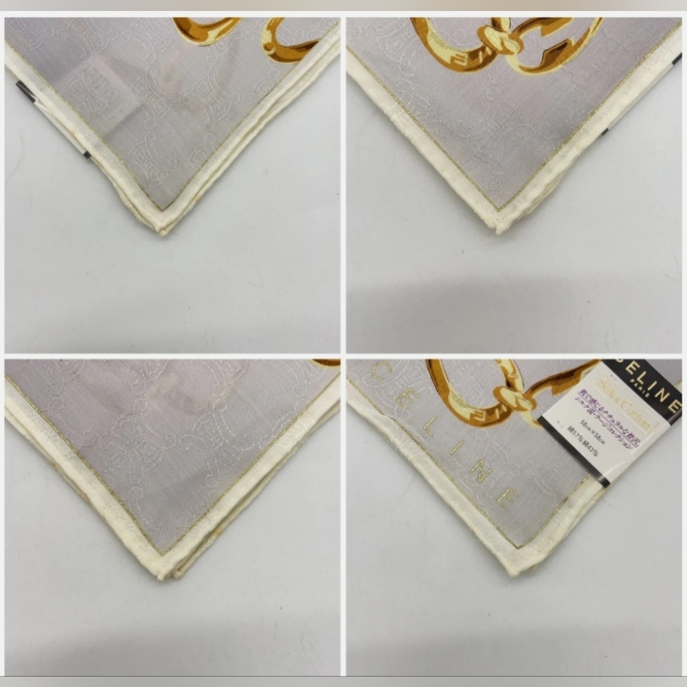 NWT Celine Silk Gold Chain Pattern Scarf - Picture 4 of 6